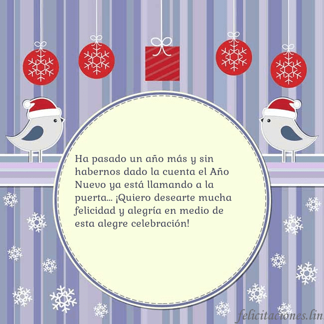 Tarjeta con pájaros navideños