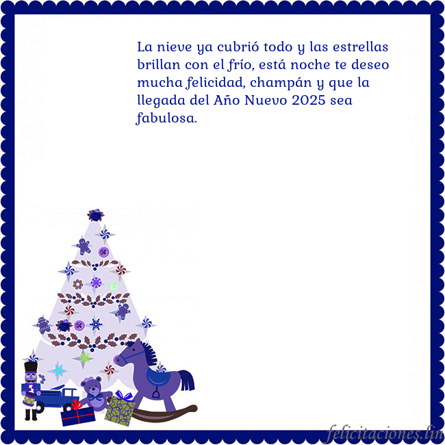 Tarjeta de felicitación con un árbol de Navidad y El Cascanueces