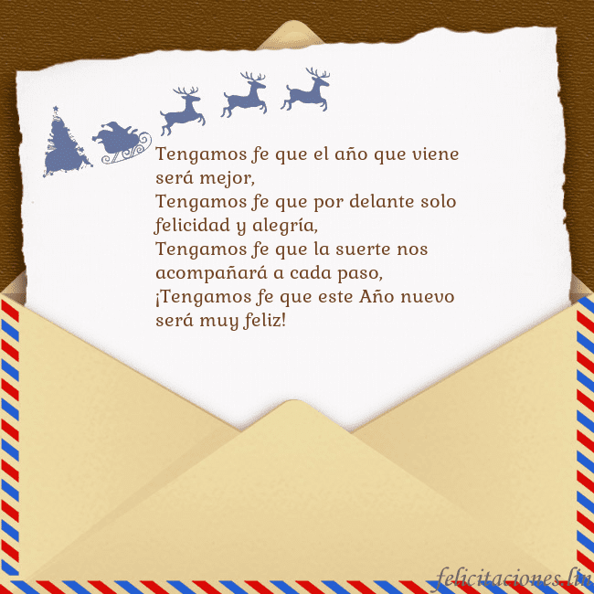 Tarjeta con sobre y ciervo Tengamos fe que el año que viene será mejor,
Tenga Tarjeta con sobre y ciervo