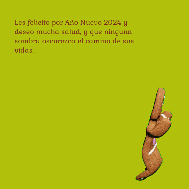 Postal electrónica animada con pan de jengibre bailando