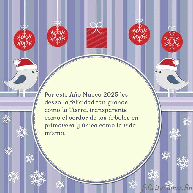 Tarjeta con pájaros navideños