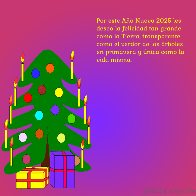 Tarjeta de felicitación brillante con un árbol de Navidad pintado