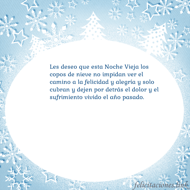 Tarjeta con abetos y copos de nieve