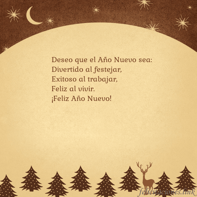 Tarjeta marrón con ciervos y abetos