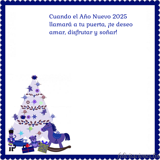 Tarjeta de felicitación con un árbol de Navidad y El Cascanueces