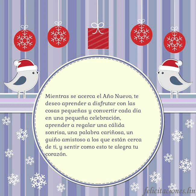 Tarjeta con pájaros navideños