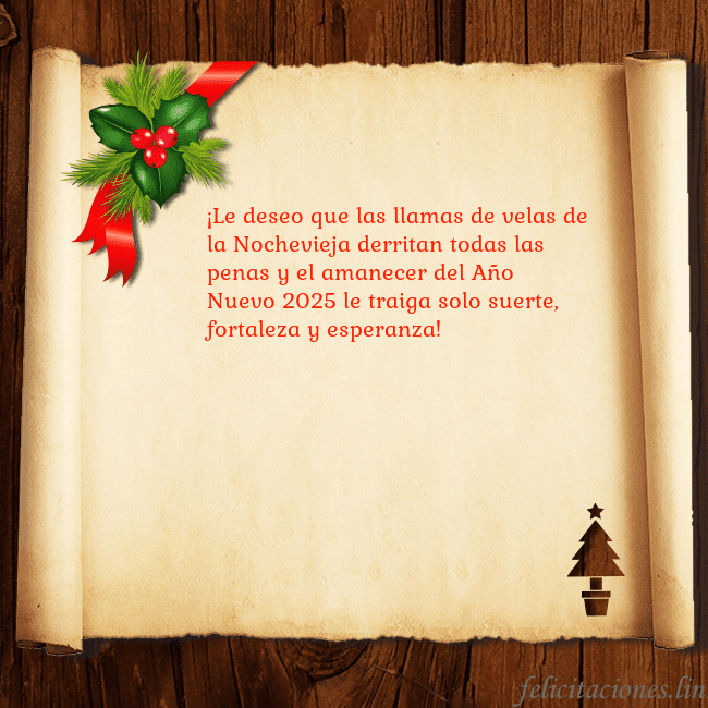 Tarjeta de Navidad sobre madera y pergamino