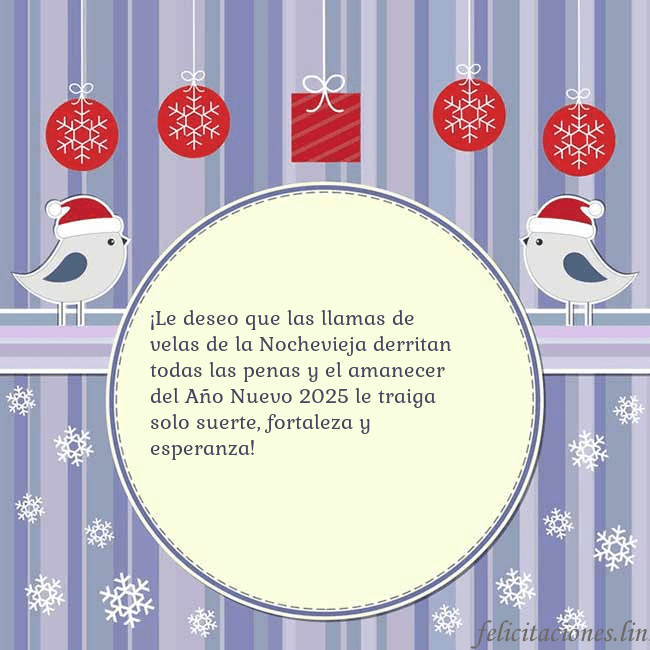 Tarjeta con pájaros navideños