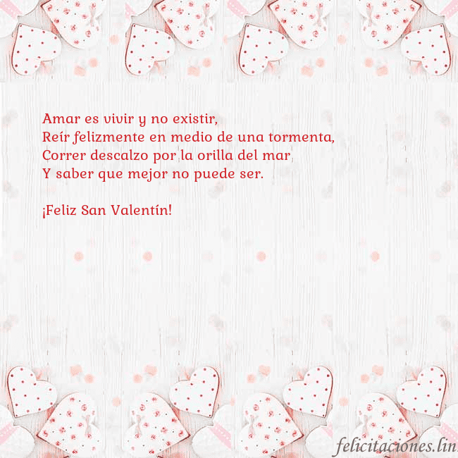Tarjeta con corazones blancos Amar es vivir y no existir,
Reír felizmente en med Tarjeta con corazones blancos