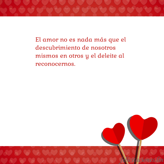 Tarjeta con corazones 2 El amor no es nada más que el descubrimiento de no Tarjeta con corazones 2