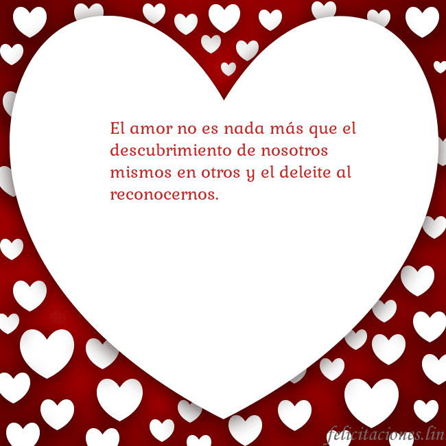 Tarjeta con un gran corazón El amor no es nada más que el descubrimiento de no Tarjeta con un gran corazón