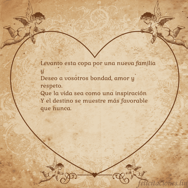Tarjetas de San Valentín 8 Levanto esta copa por una nueva familia y
Deseo a Tarjetas de San Valentín 8