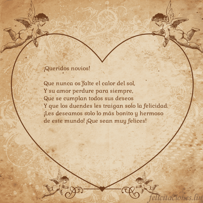 Tarjetas de San Valentín 8
¡Queridos novios!
Que nunca os falte el calor de Tarjetas de San Valentín 8