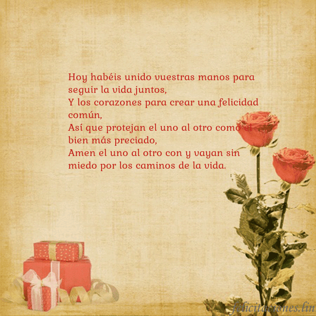 Tarjeta con rosas y regalos