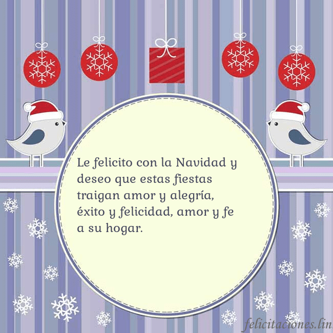 Tarjeta con pájaros navideños