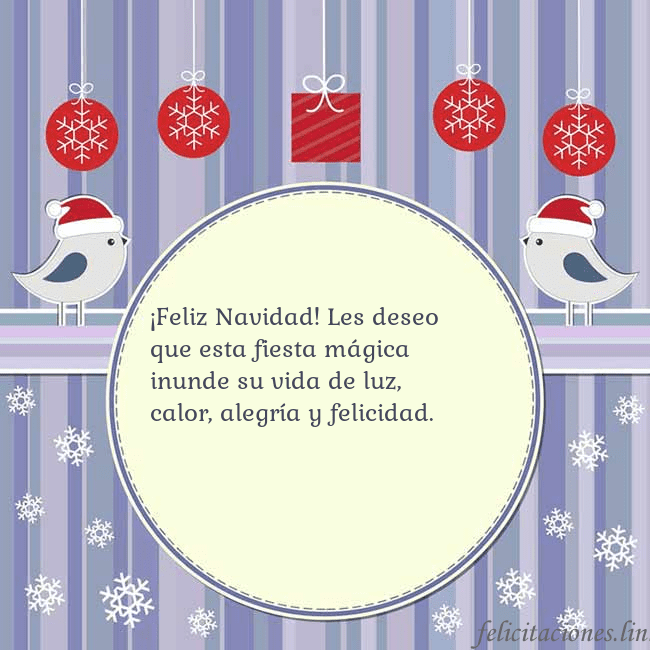 Tarjeta con pájaros navideños