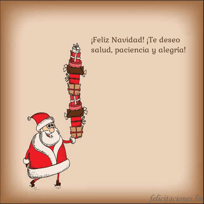 Tarjeta con Papá Noel y regalos