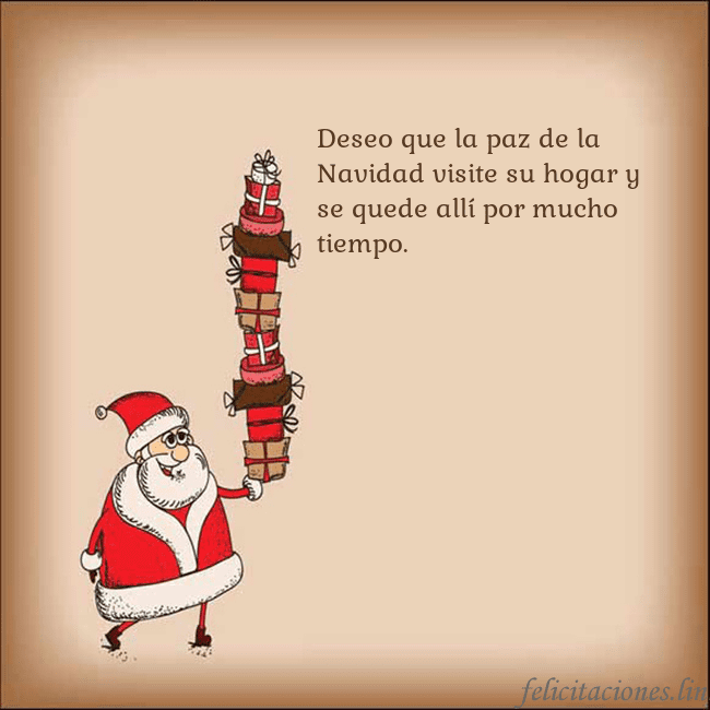 Tarjeta con Papá Noel y regalos