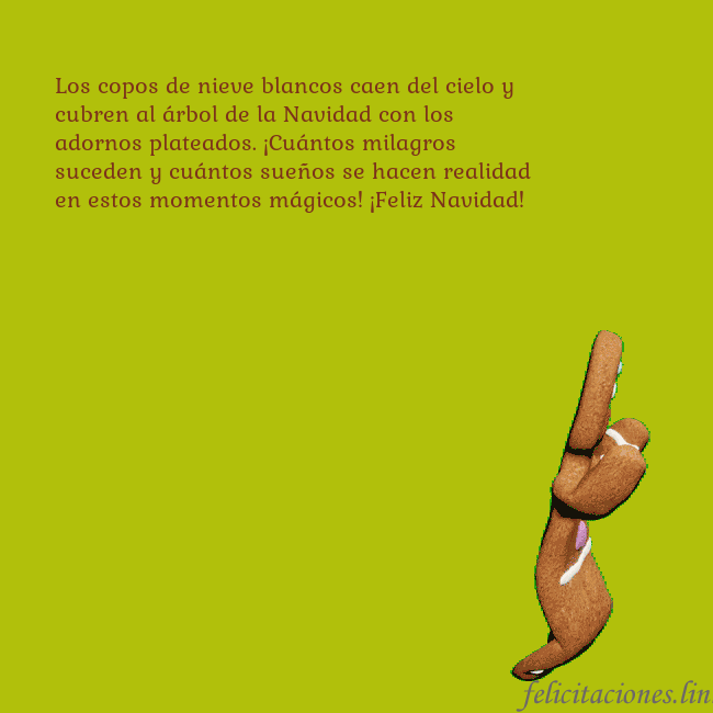 Postal electrónica animada con pan de jengibre bailando