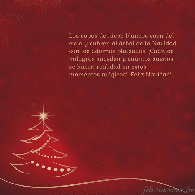 Tarjeta de Navidad roja con árbol de Navidad dorado