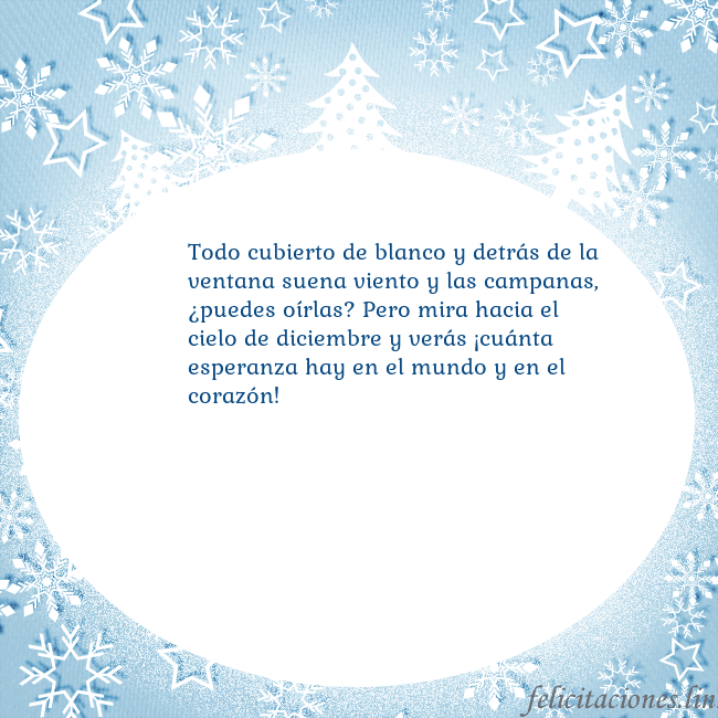 Tarjeta con abetos y copos de nieve Todo cubierto de blanco y detrás de la ventana sue Tarjeta con abetos y copos de nieve