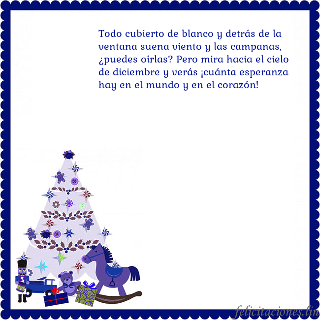 Tarjeta de felicitación con un árbol de Navidad y El Cascanueces