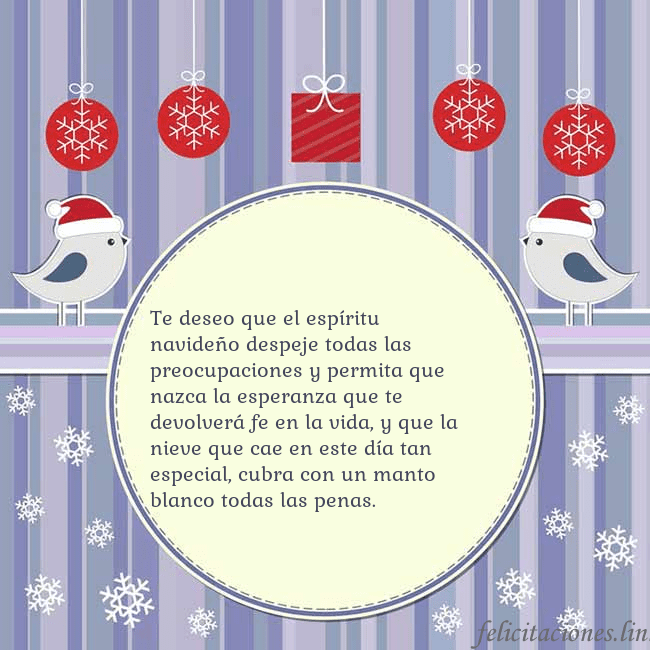 Tarjeta con pájaros navideños