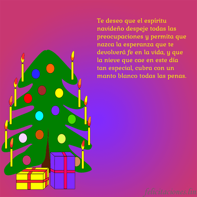 Tarjeta de felicitación brillante con un árbol de Navidad pintado Te deseo que el espíritu navideño despeje todas la Tarjeta de felicitación brillante con un árbol de Navidad pintado