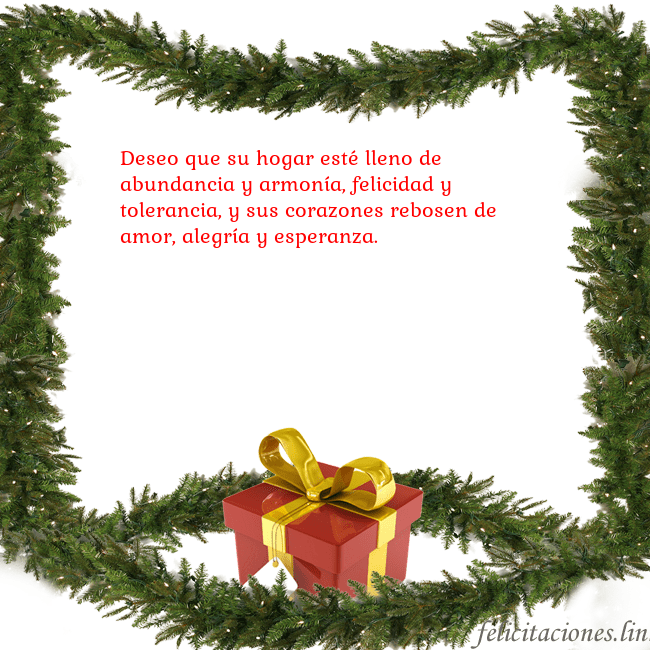 Tarjeta con ramas de abeto y regalo