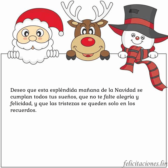 Tarjeta con santa claus, ciervos y monigote de nieve