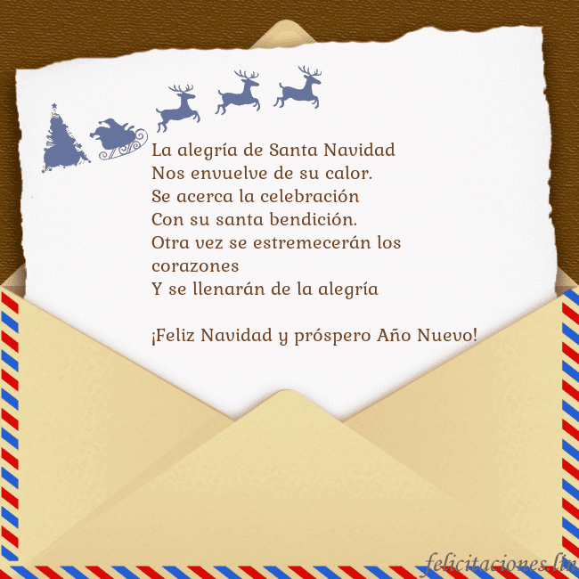 Tarjeta con sobre y ciervo La alegría de Santa Navidad
Nos envuelve de su ca Tarjeta con sobre y ciervo