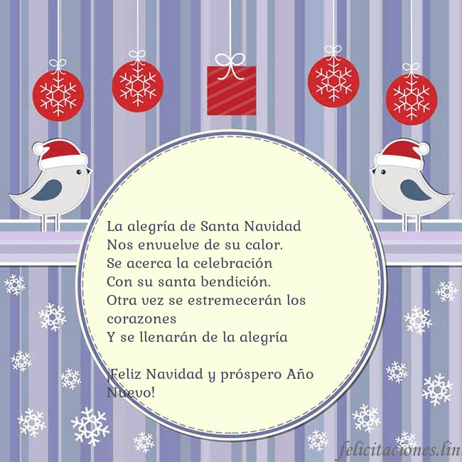 Tarjeta con pájaros navideños