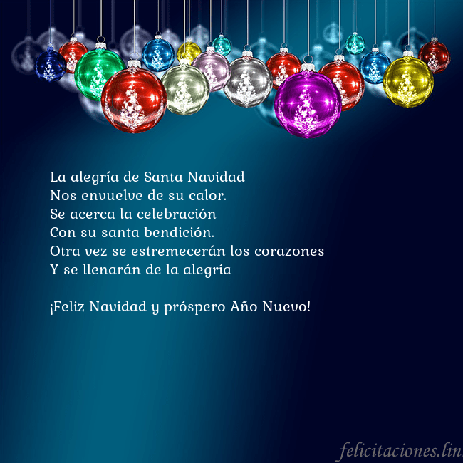 Tarjeta de felicitación azul con juguetes de árbol de Navidad