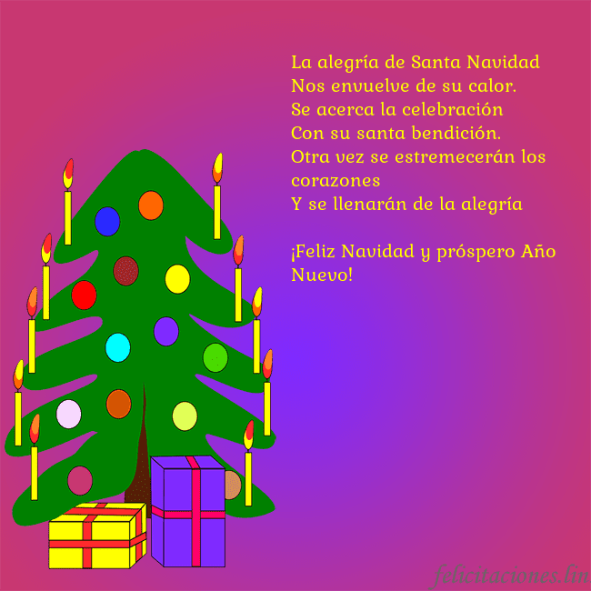 Tarjeta de felicitación brillante con un árbol de Navidad pintado