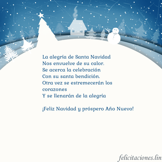 Tarjeta con ciudad blanca La alegría de Santa Navidad
Nos envuelve de su ca Tarjeta con ciudad blanca