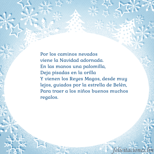 Tarjeta con abetos y copos de nieve