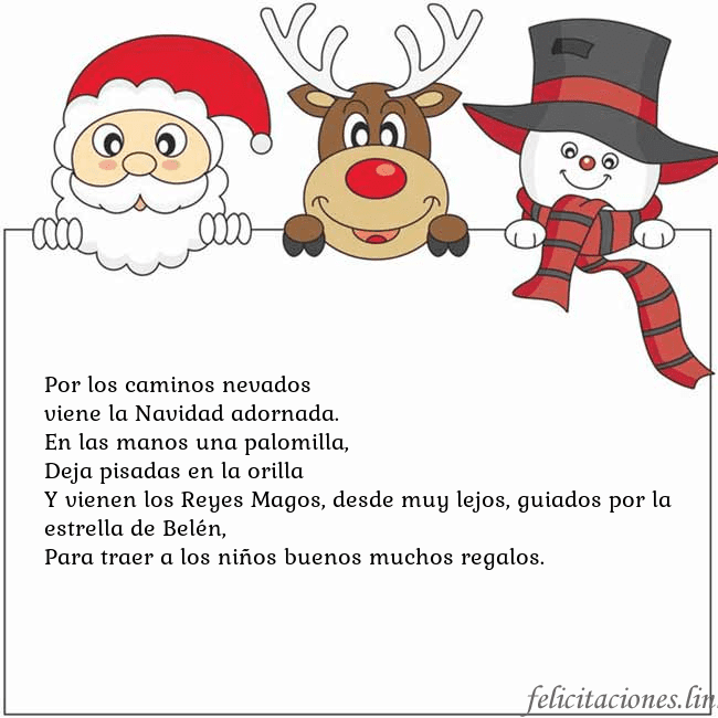 Tarjeta con santa claus, ciervos y monigote de nieve