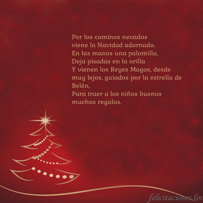 Tarjeta de Navidad roja con árbol de Navidad dorado