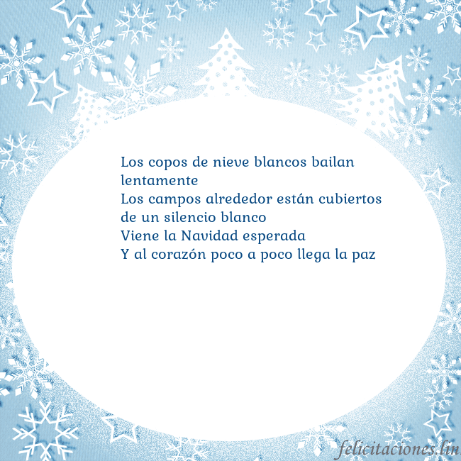 Tarjeta con abetos y copos de nieve