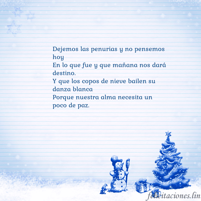 Tarjeta con un muñeco de nieve azul y un árbol de Navidad