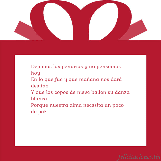 Tarjeta de felicitación - un regalo rojo Dejemos las penurias y no pensemos hoy
En lo que f Tarjeta de felicitación - un regalo rojo