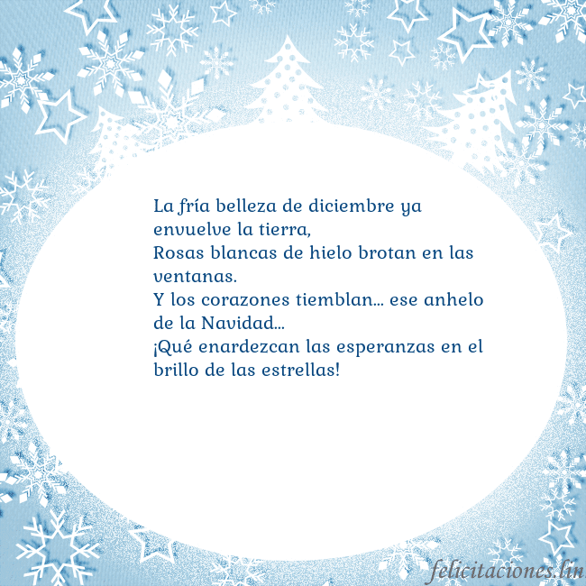 Tarjeta con abetos y copos de nieve La fría belleza de diciembre ya envuelve la tierra Tarjeta con abetos y copos de nieve