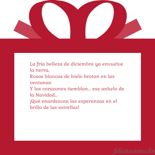 Tarjeta de felicitación - un regalo rojo La fría belleza de diciembre ya envuelve la tierra Tarjeta de felicitación - un regalo rojo