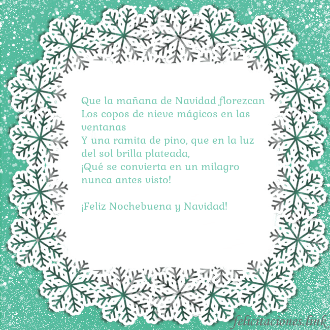 Tarjeta con copos de nieve
Que la mañana de Navidad florezcan
Los copos de n Tarjeta con copos de nieve