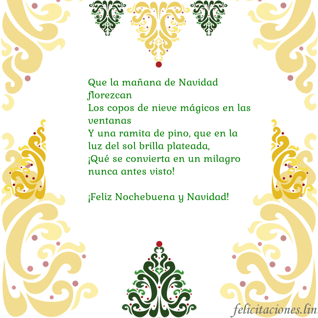 Tarjeta con adornos navideños
Que la mañana de Navidad florezcan
Los copos de n Tarjeta con adornos navideños