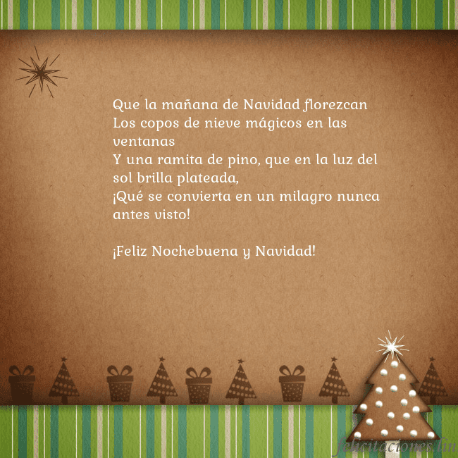 Tarjeta con un árbol de pan de jengibre
Que la mañana de Navidad florezcan
Los copos de n Tarjeta con un árbol de pan de jengibre
