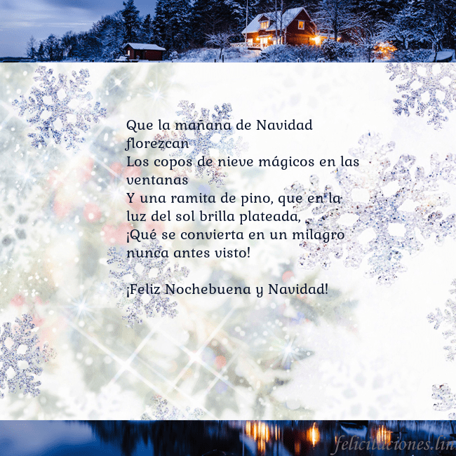 Tarjeta con copos de nieve y pueblo