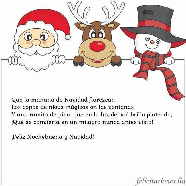 Tarjeta con santa claus, ciervos y monigote de nieve