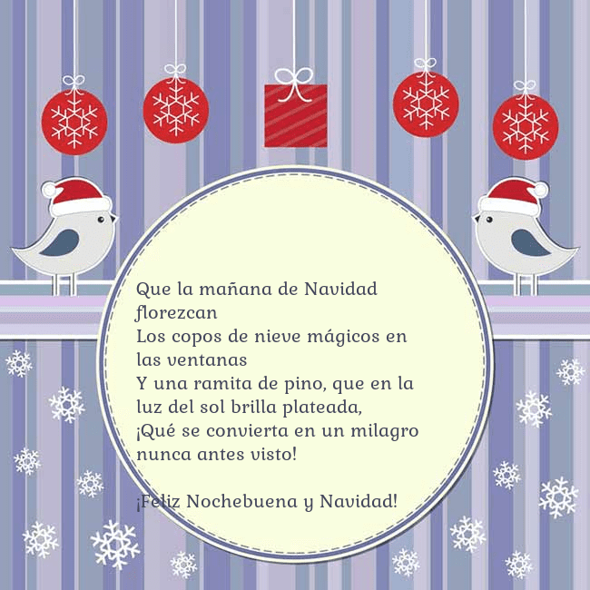 Tarjeta con pájaros navideños