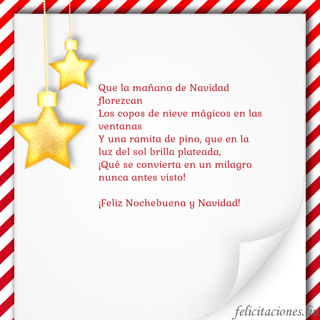 Tarjeta con estrellas doradas
Que la mañana de Navidad florezcan
Los copos de n Tarjeta con estrellas doradas